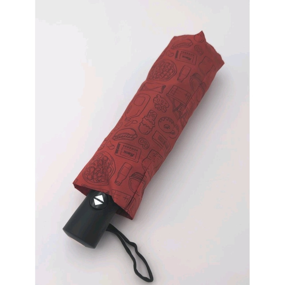 Kwik Trip red hand held umbrella